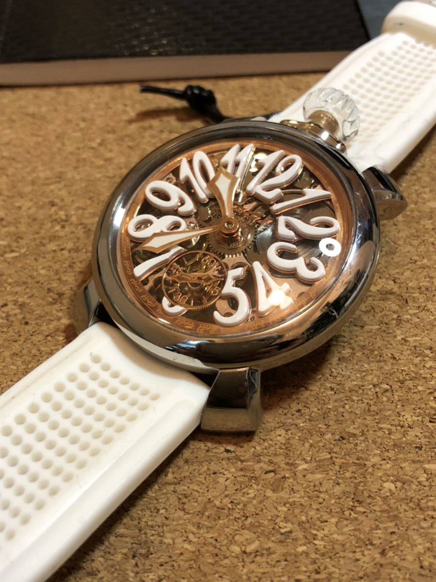 GAGA MILANO ガガミラノ マニュアーレ 48mm クリスタル 手巻 裏