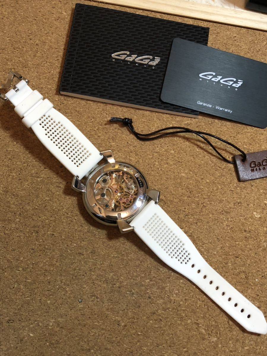 GAGA MILANO ガガミラノ マニュアーレ 48mm クリスタル 手巻 裏