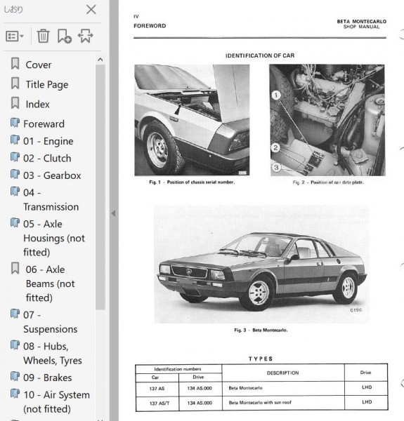  Lancia Beta Monte Carlo service book repair book LANCIA Beta Montecarlo Lancia 