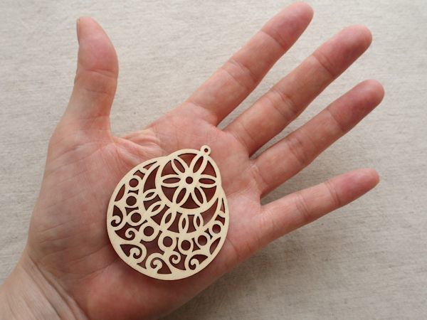  prompt decision 1 piece wood ornament ethnic plain wood * charm * wooden hand made parts material pendant 