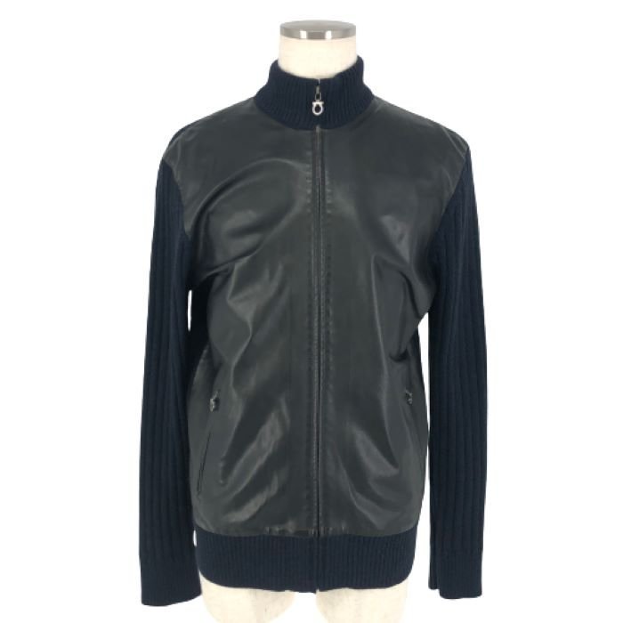 美品】フェラガモ Salvatore Ferragamo ジップアップブルゾン ニット