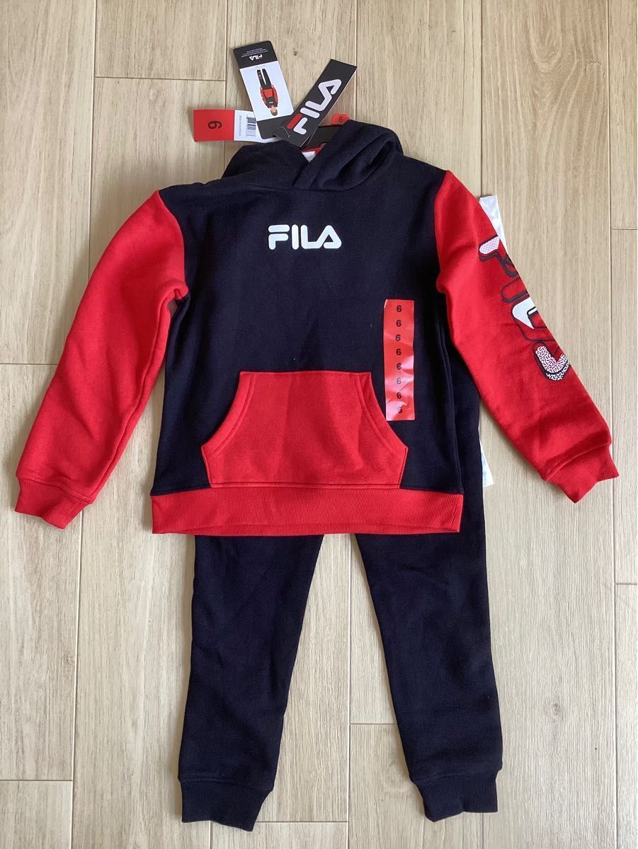 3点セット　FILA フード付きパーカー　ジャージ下　半袖Tシャツ　3点セット販売　お得　長袖上　ロングパンツ　上着　USサイズ6