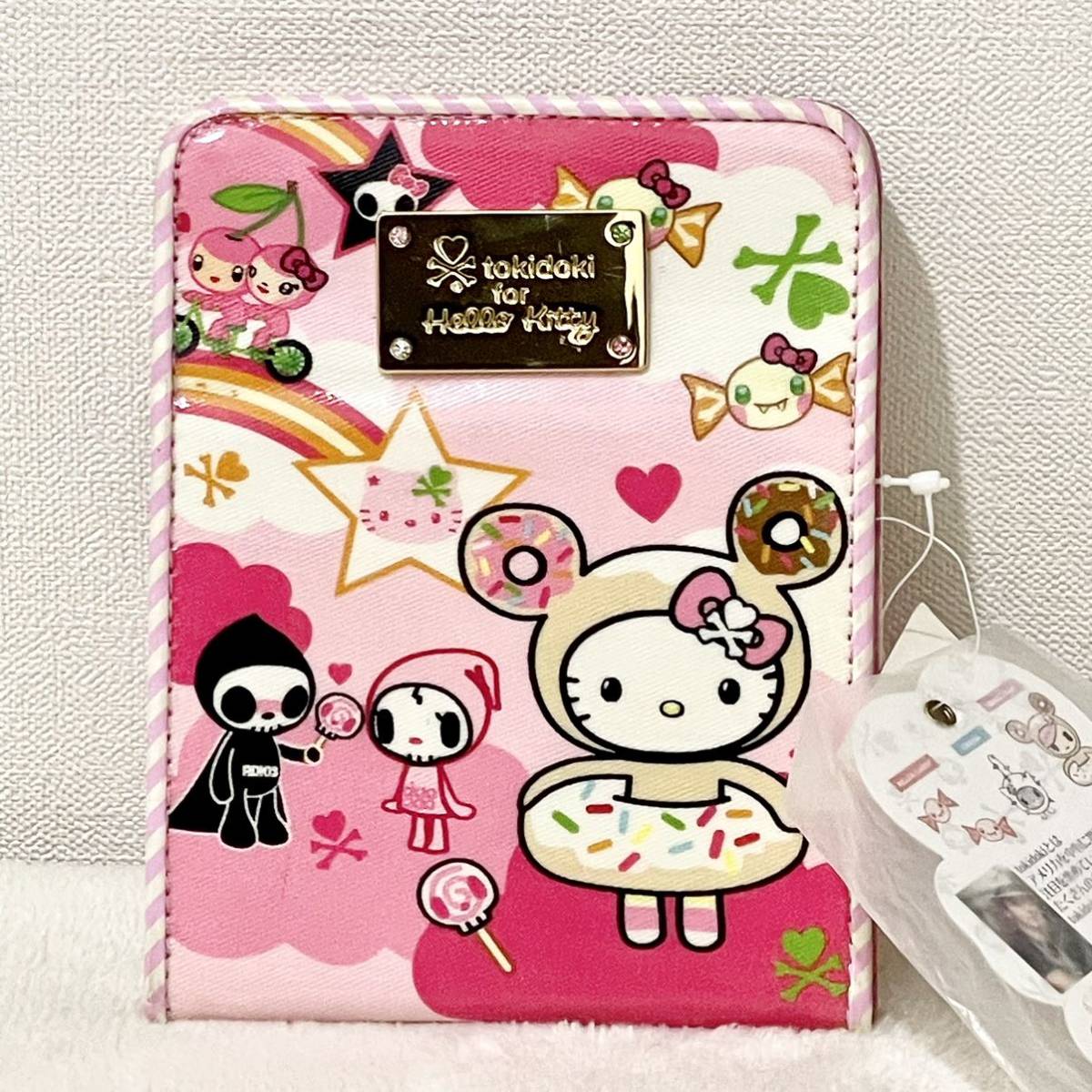 未使用 サンリオ ハローキティ × トキドキ コラボ ドナッテラ 折りたたみミラー 紙タグ付き tokidoki for hello kittyドーナツ 鏡 卓上_画像1