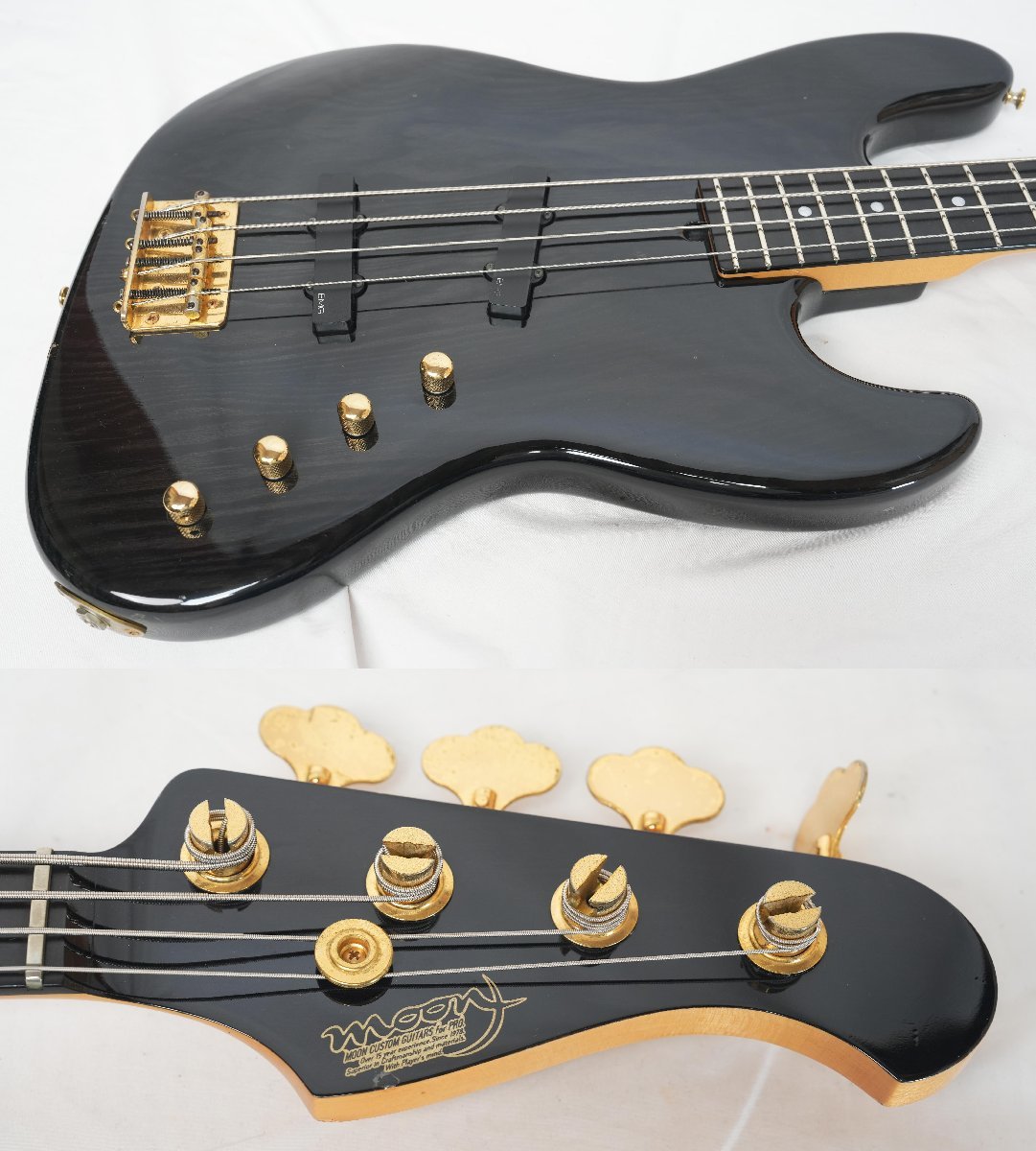 ☆MOON☆JJ-4 シースルーブラック ジャズベース JAZZ BASS エボニー指