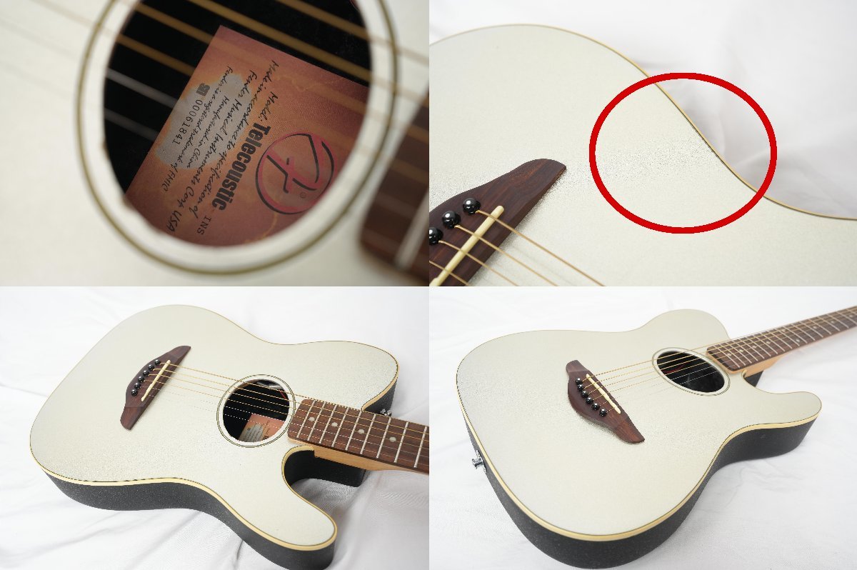 ☆Fender Acoustic☆TELECOUSTIC Silver Metallic テレキャスター型