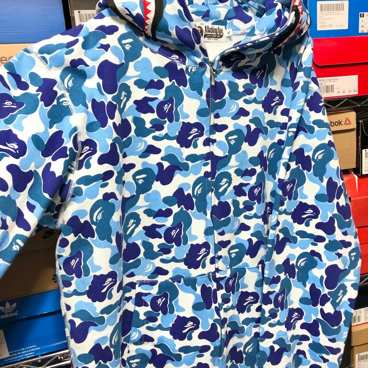 XL【極美品】A BATHING APE BAPE ABC CAMO SHARK FULL ZIP HOODIE ア