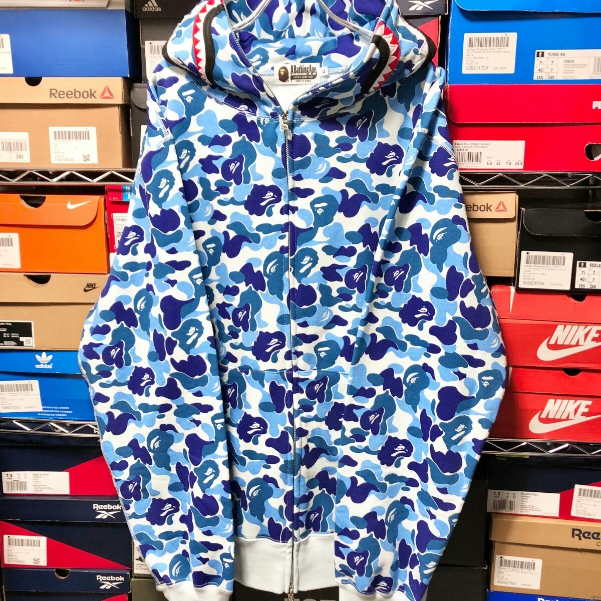 XL【極美品】A BATHING APE BAPE ABC CAMO SHARK FULL ZIP HOODIE ア