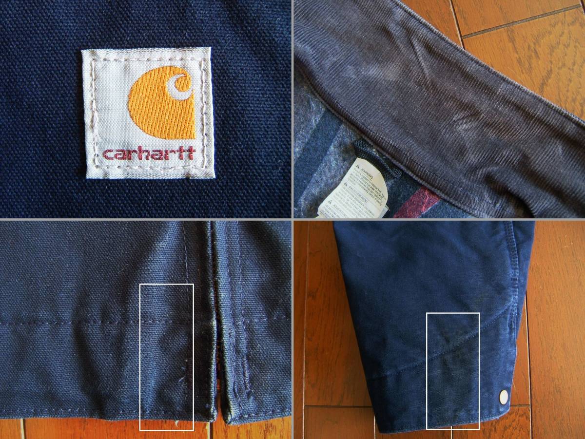 カーハート carhartt メキシコ製 デトロイトジャケット 裏地 ブランケット ダックジャケット ワークジャケット ネイビー サイズ52_画像10