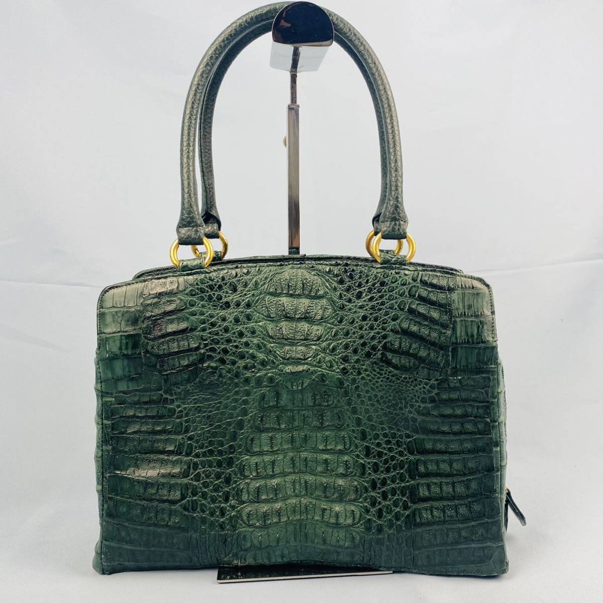  быстрое решение kai man звуковой сигнал задний ручная сумочка зеленый . кожа экзотический кожа Gold металлические принадлежности ske around три . структура женский 