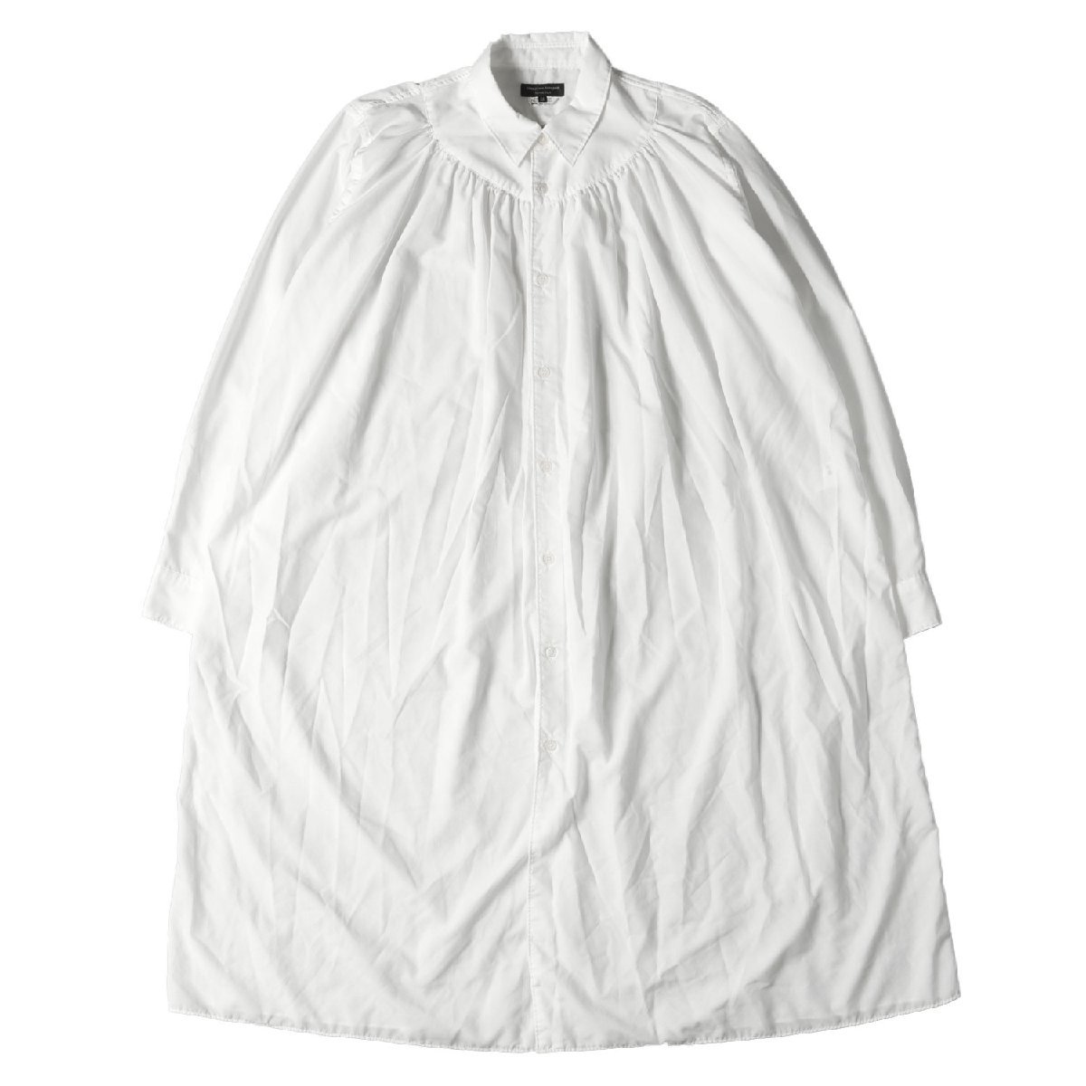 注目のブランド ギャザー プリーツ サイズ：XS シャツ コムデギャルソン GARCONS des COMME ポリ ホワイト PLUS HOMME 22AW PJ-B001 ロングシャツ Sサイズ以下