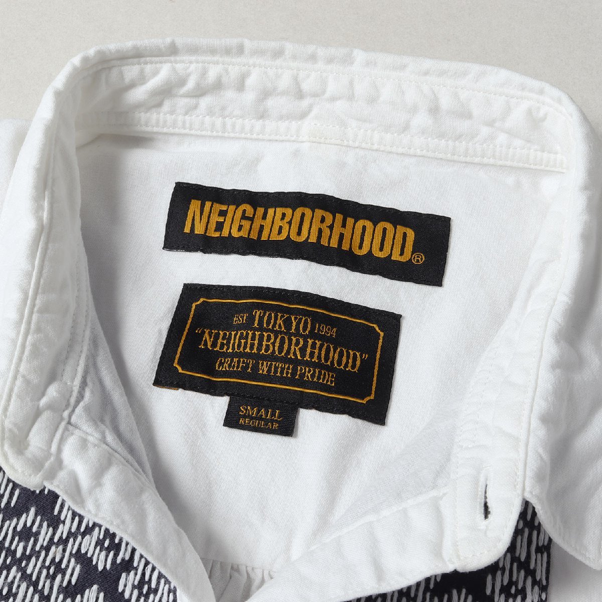 NEIGHBORHOOD ネイバーフッド シャツ サイズ:S 刺繍 デザイン コットン 半袖シャツ EMB / CL-SHIRT. SS 18SS ホワイト 白 トップス_画像3