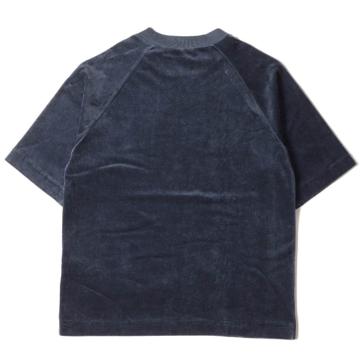 SCYE BASICS サイ ベーシック Tシャツ サイズ:38 ベロア ラグラン Tシャツ Cotton Velours Laglan Sleeve Shirt ベルベット ネイビー_画像2