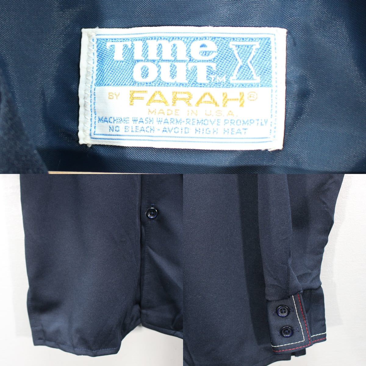 70's USA VINTAGE TIME OUT FARAH PIPING DESIGN OPEN COLLAR 70's USA VINTAGE TIME OUT FARAH PIPING DESIGN OPEN COLLAR