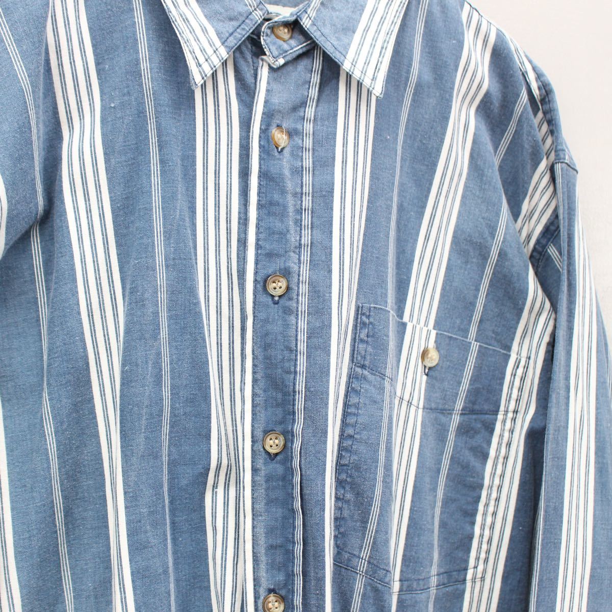 USA VINTAGE JAMESDEAN JEANSWEAR STRIPE PATTERNED COTTON SHIRT