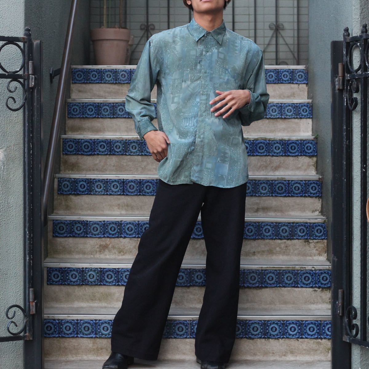 RETRO VINTAGE GENT'S PATTERNED DESIGN SHIRT/レトロ古着柄 RETRO VINTAGE GENT'S PATTERNED DESIGN SHIRT/レトロ古着柄