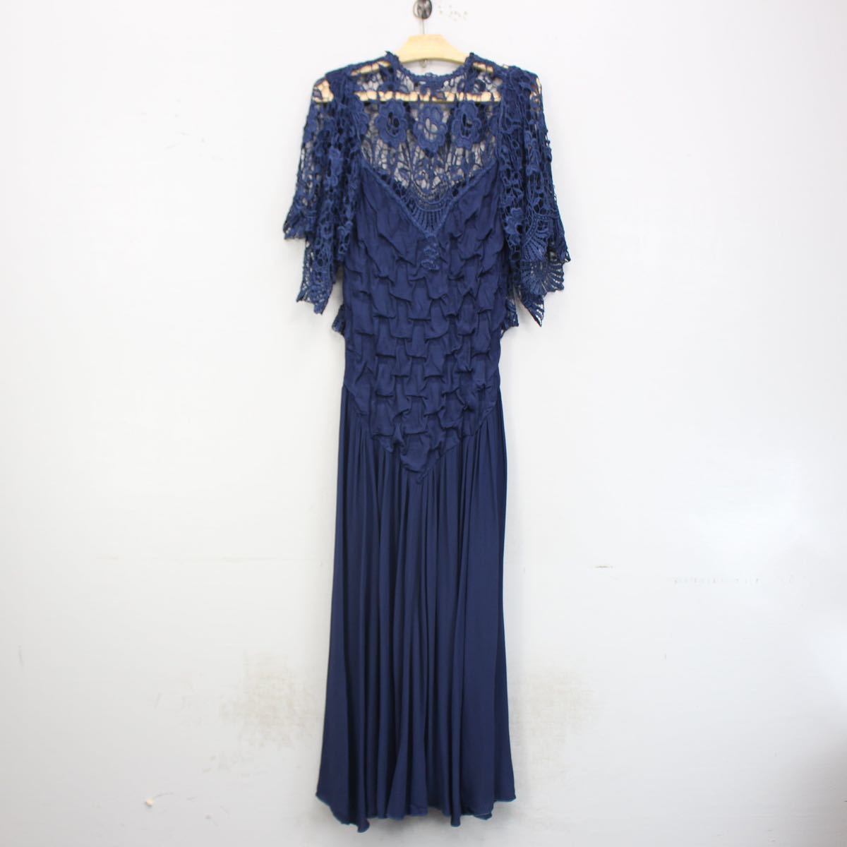 *SPECIAL ITEM* ITALY VINTAGE LACE DESIGN LONG DRESS ONE PIECE/イタリア古着レースデザインロングドレスワンピース_画像5