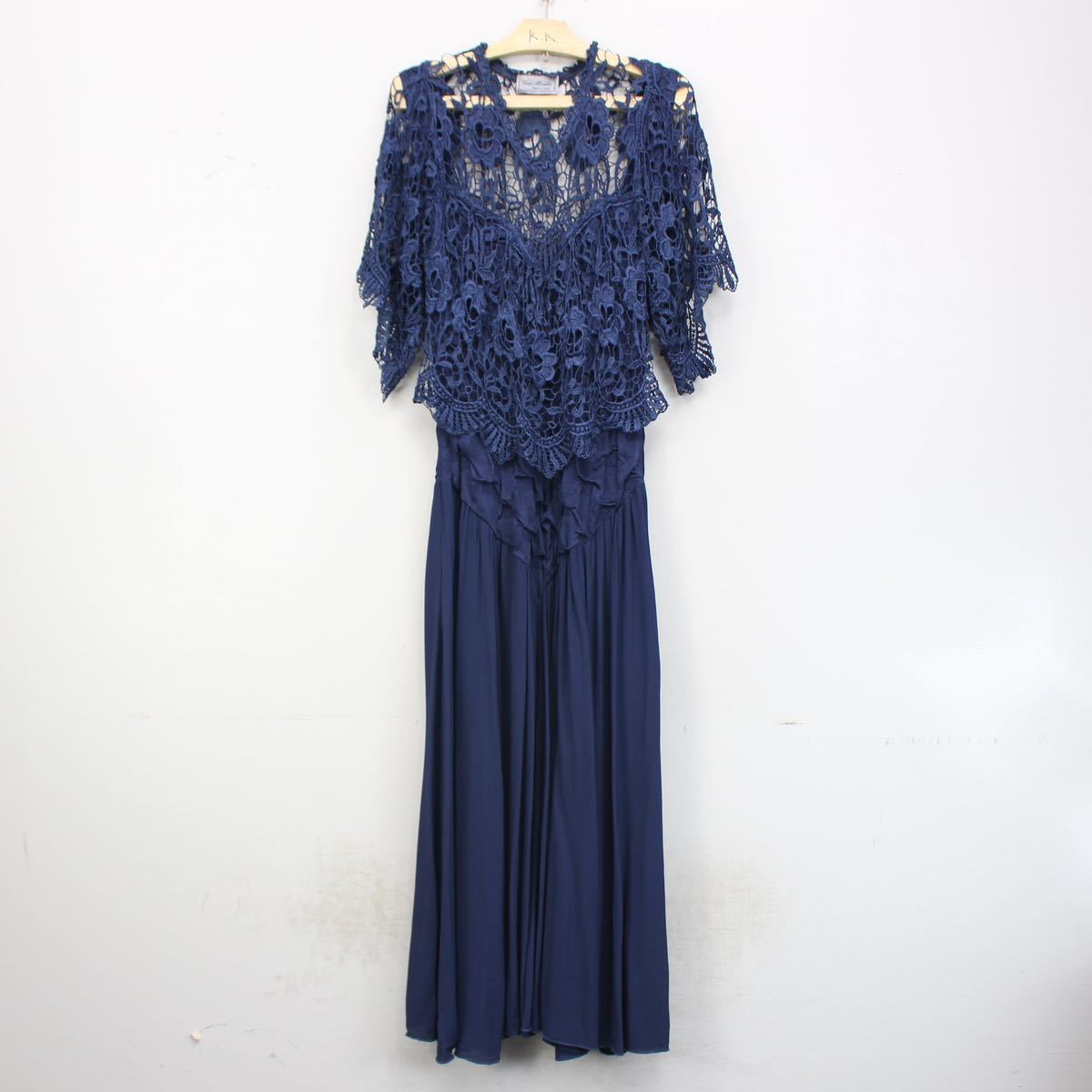 *SPECIAL ITEM* ITALY VINTAGE LACE DESIGN LONG DRESS ONE PIECE/イタリア古着レースデザインロングドレスワンピース_画像4