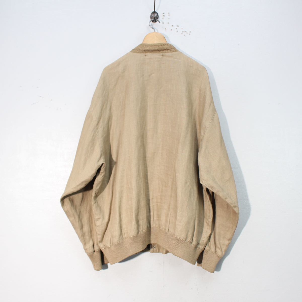 USA VINTAGE ASTRA CABLE KNIT SWITCHED LINEN DESIGN CARDIGAN/アメリカ古着ケーブル編み切替リネンデザインカーディガン_画像5