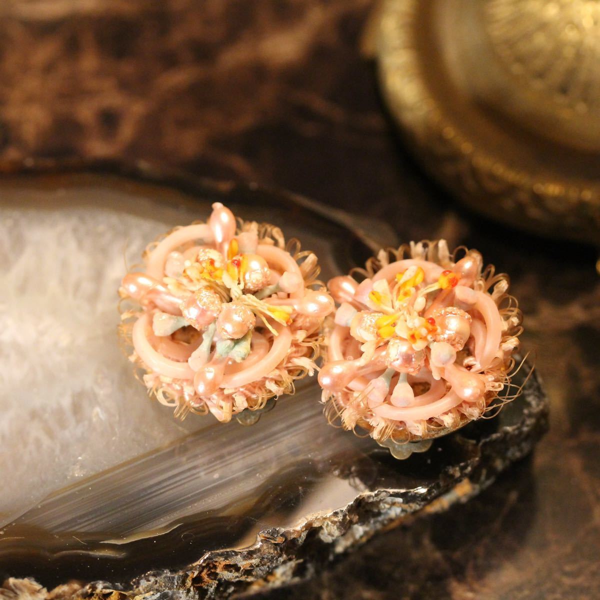 お気にいる EAR DESIGN BOUQUET FLOWER VINTAGE EU CLIPS GERMANY