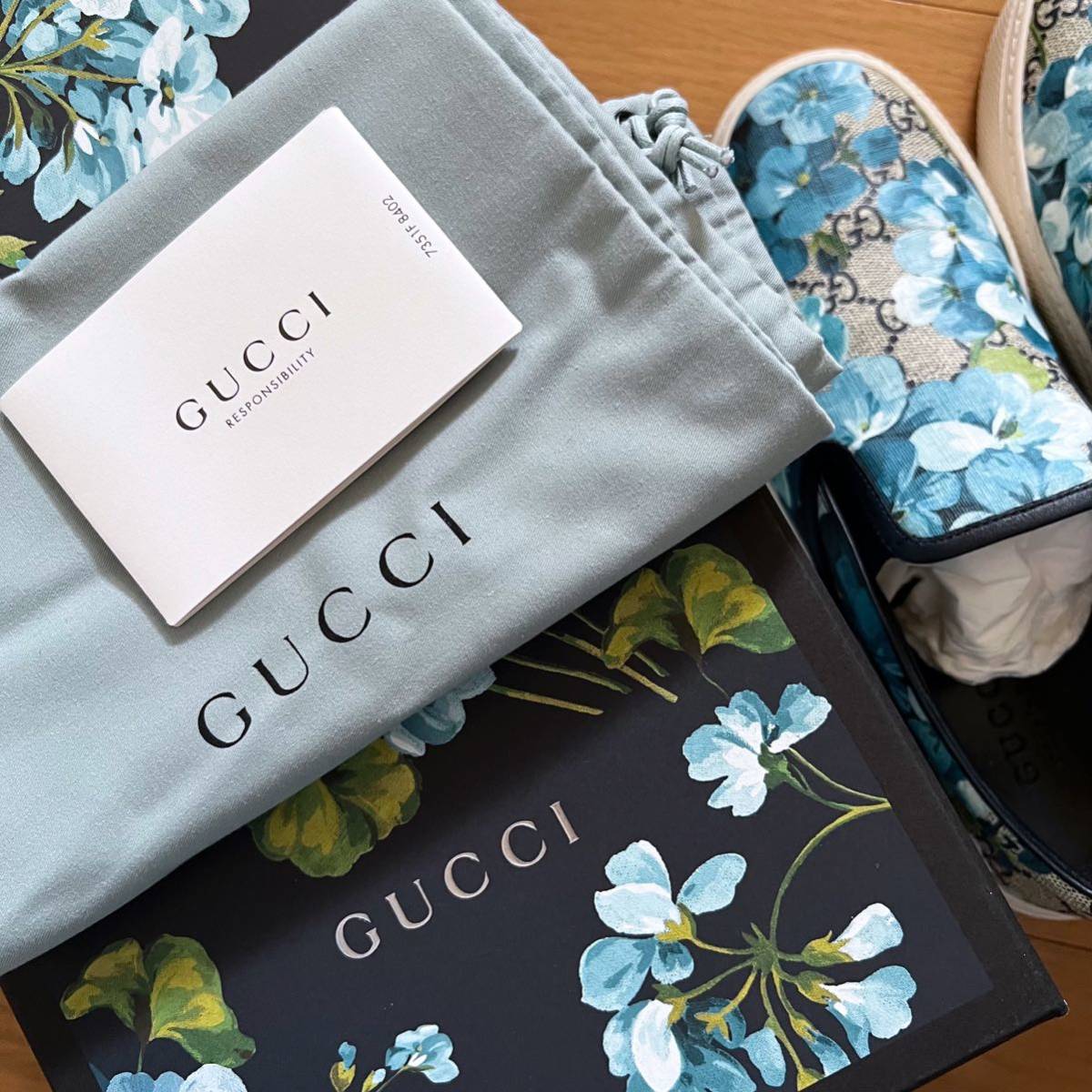 美品【GUCCI ブルームス スリッポン スニーカー 7G】GGキャンバス ロゴ