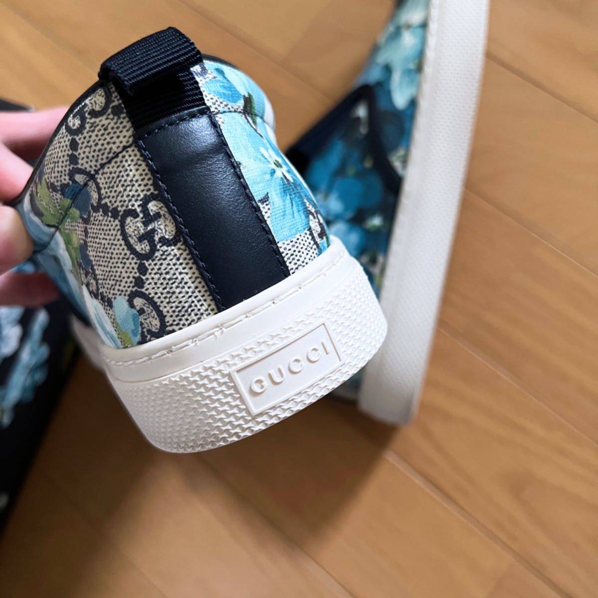 美品【GUCCI ブルームス スリッポン スニーカー 7G】GGキャンバス ロゴ