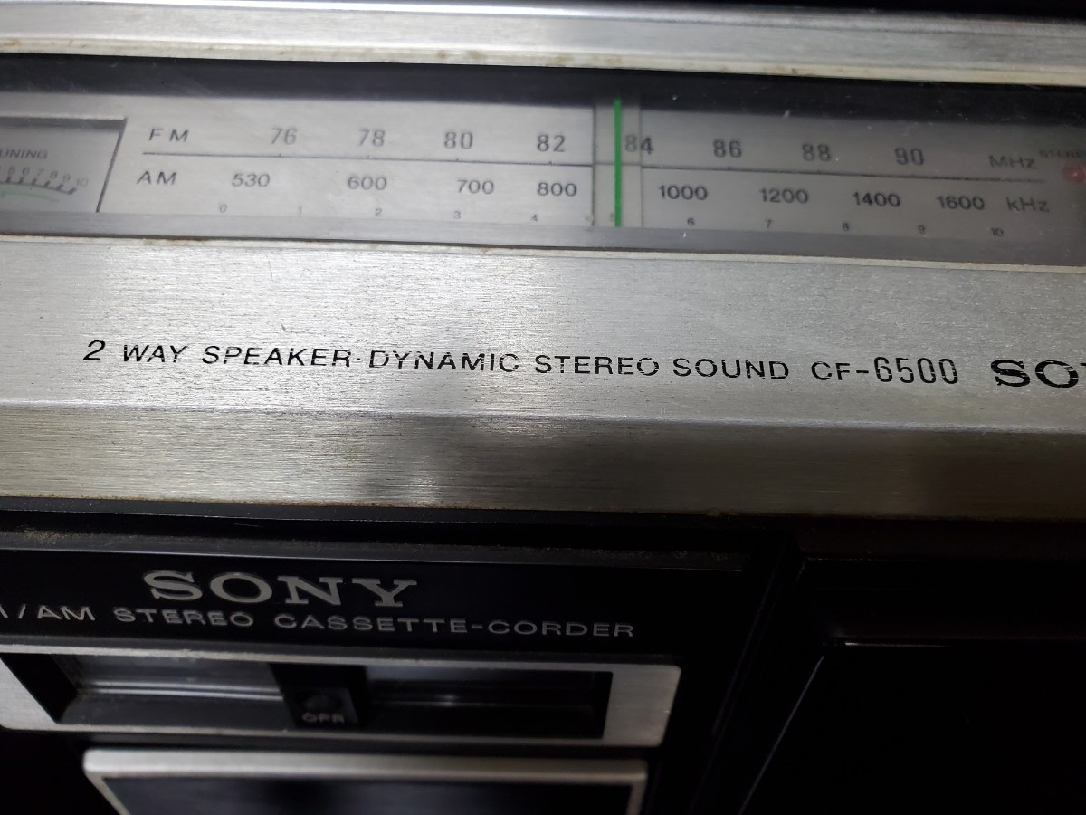 1円スタート SONY FM/AM STEREO CASSETTE-CORDER CF-6500 ソニー ラジカセ レトロの画像2