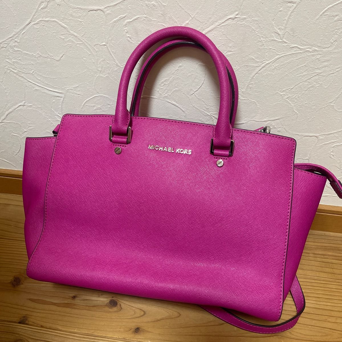 【美品】マイケルコース ピンク ハンドバッグ ショルダーバッグMK MICHAEL KORS