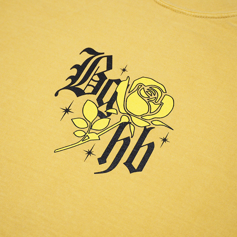 バガーチ BAGARCH ヴィンテージローズロングスリーブＴシャツ ストリート ヒップホップ BH-1506 VINTAGE ROSE-LTS MUSTARD L_画像3