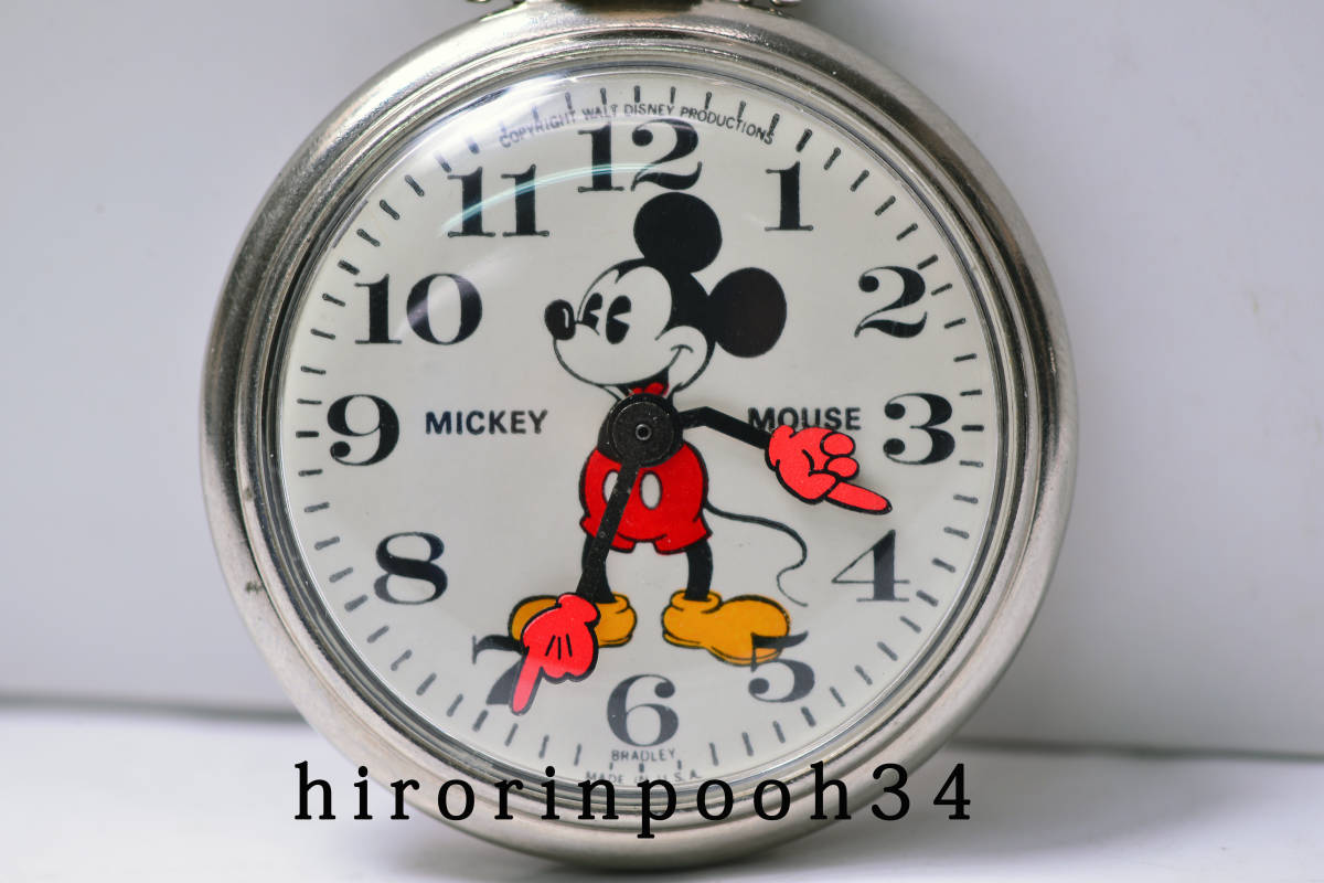  ценный * BRADLEY * пирог I * Mickey Mouse ручной завод карманные часы 