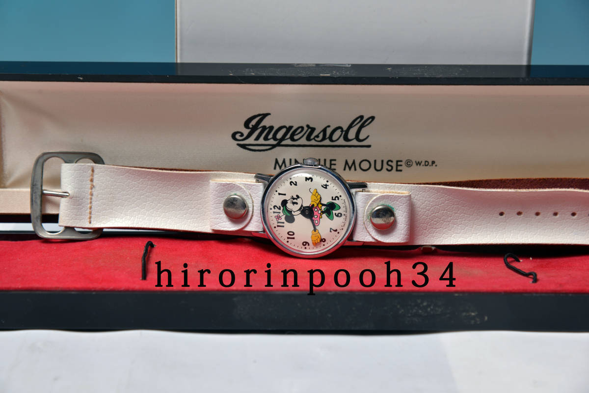 即決　美品　 Ingersoll 　 ミニーマウス 手巻腕時計　オリジナルBOX付_画像1