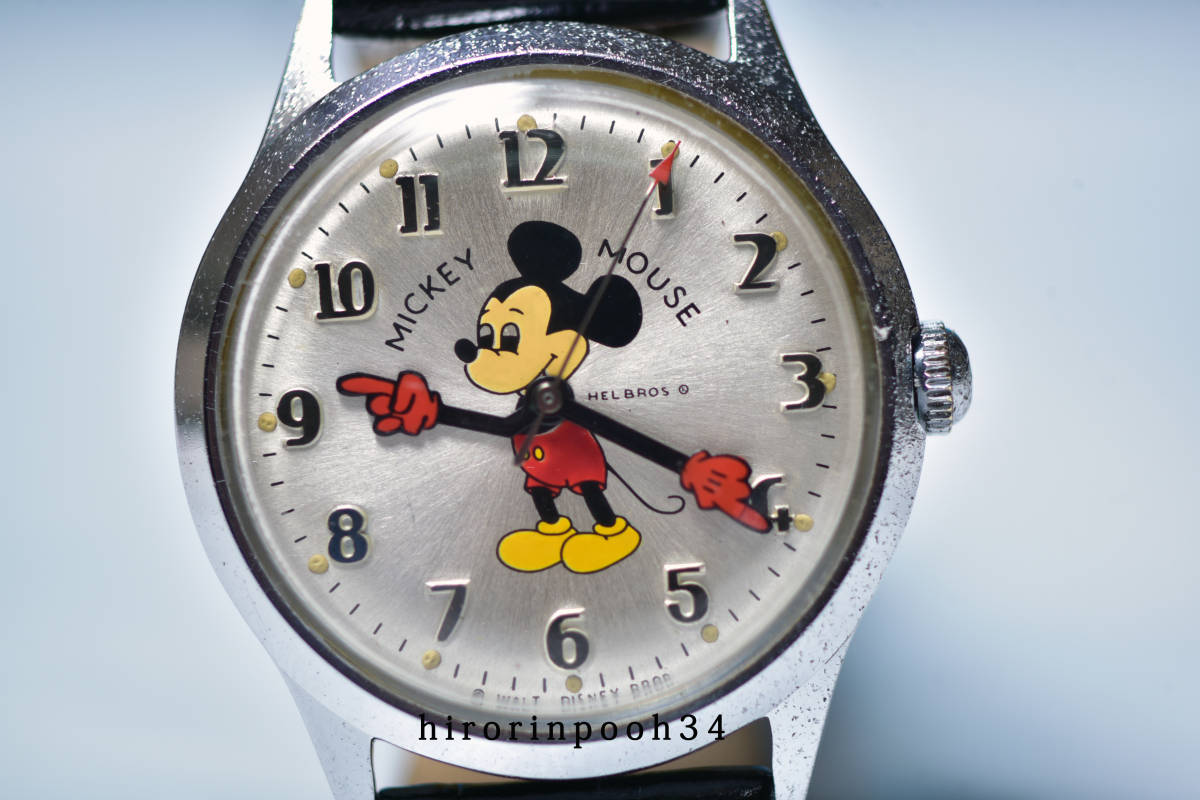 最安値 ミッキーマウス 即決 71' 手巻腕時計 17石仕様 ヘルブロス