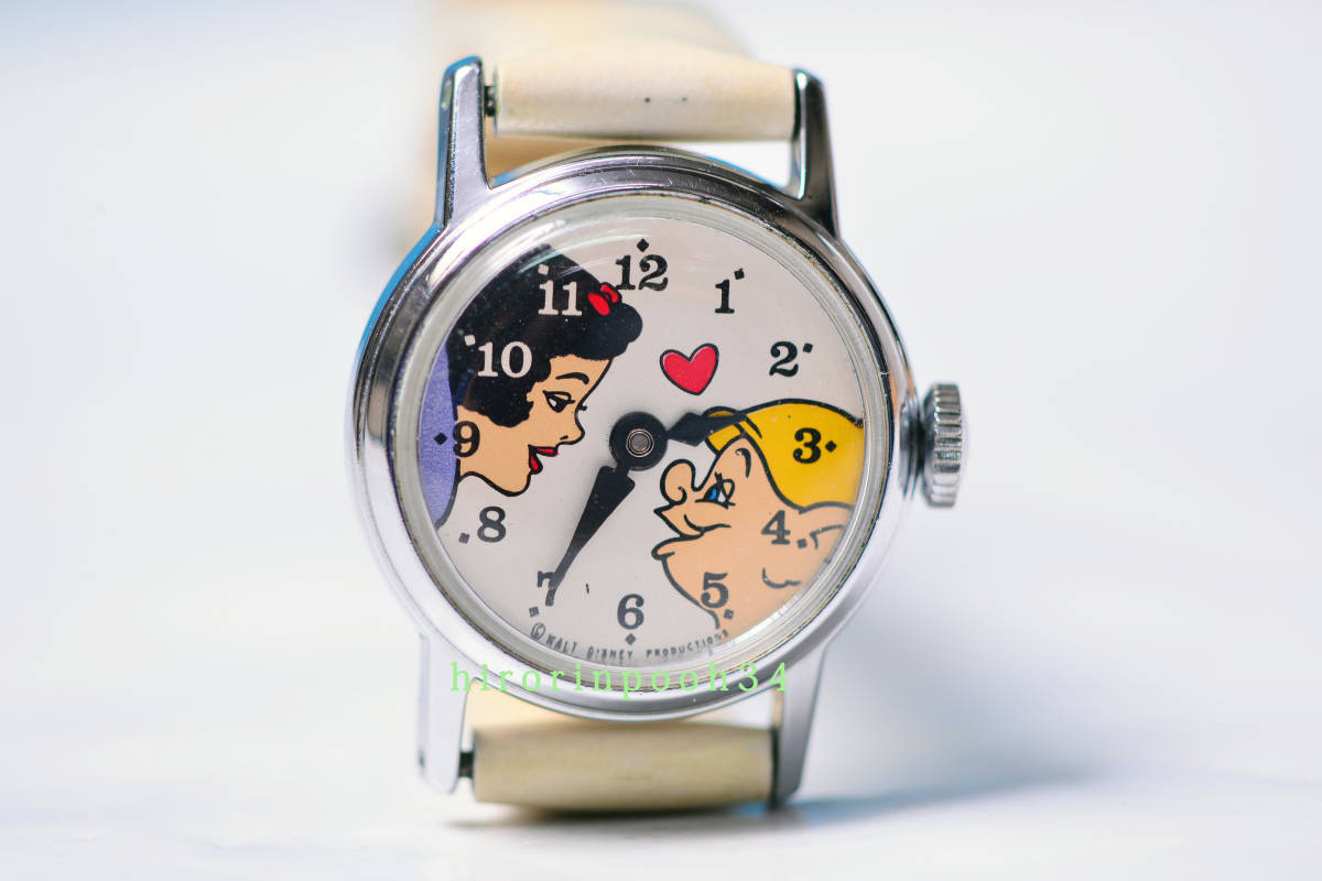 即決 おとぼけ Dopey 手巻き時計 1958年 Timex 白雪姫とおとぼけ