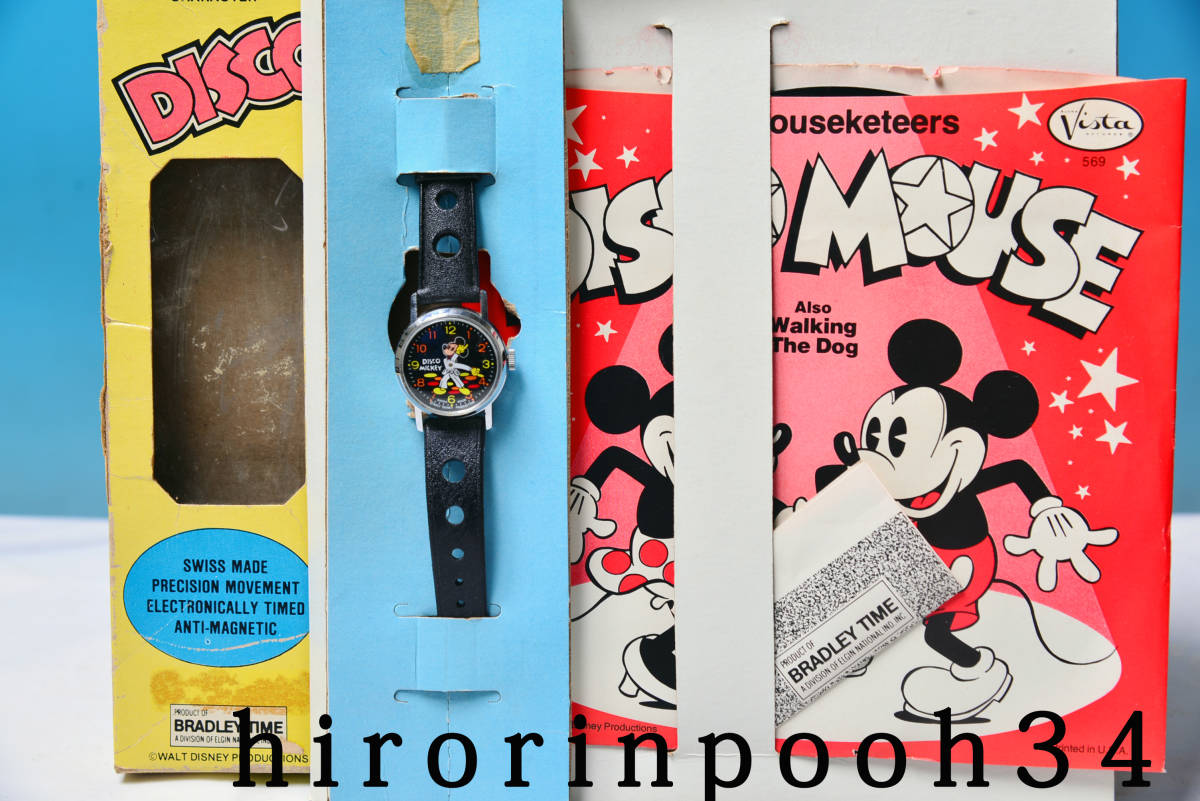  prompt decision valuable * 1979 year * BRADLEY * disco * Mickey Mouse hand winding wristwatch b Lad Ray Disney 