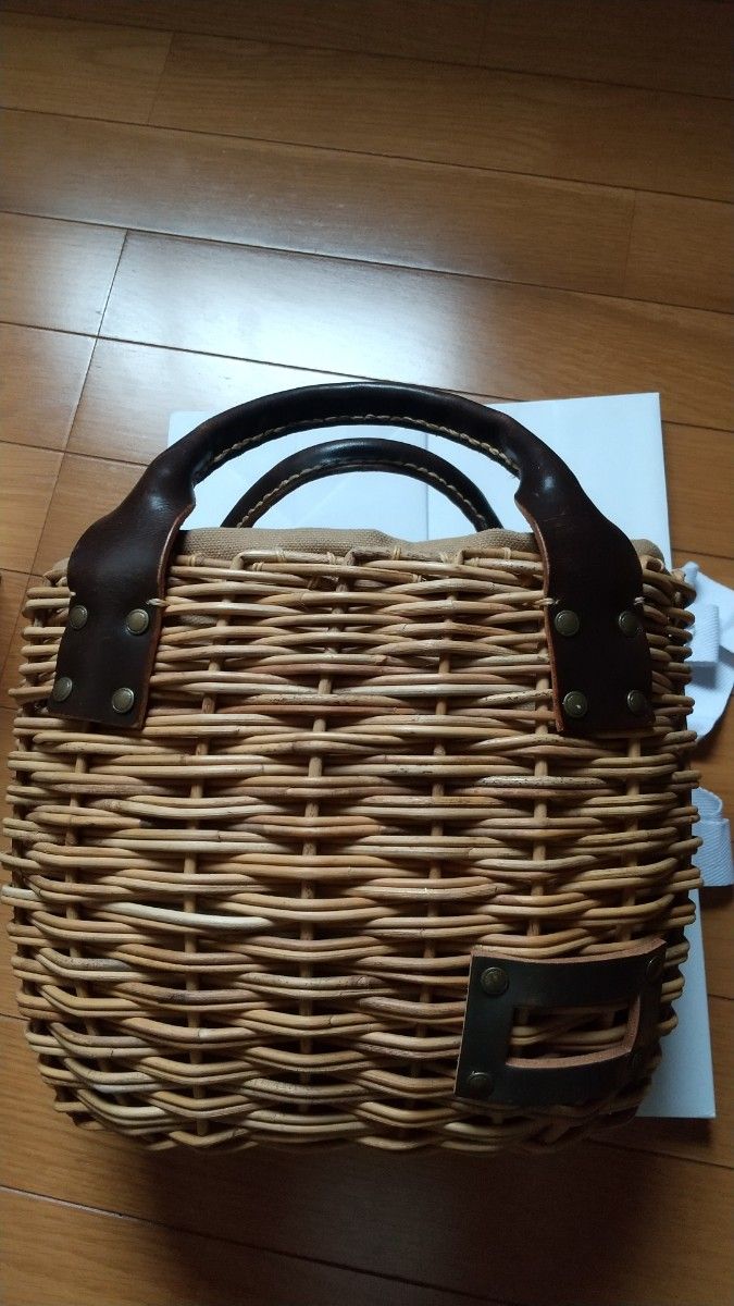 ebagos エバゴス カゴバッグ ブラウン ブライドルレザー 紅籐 かご