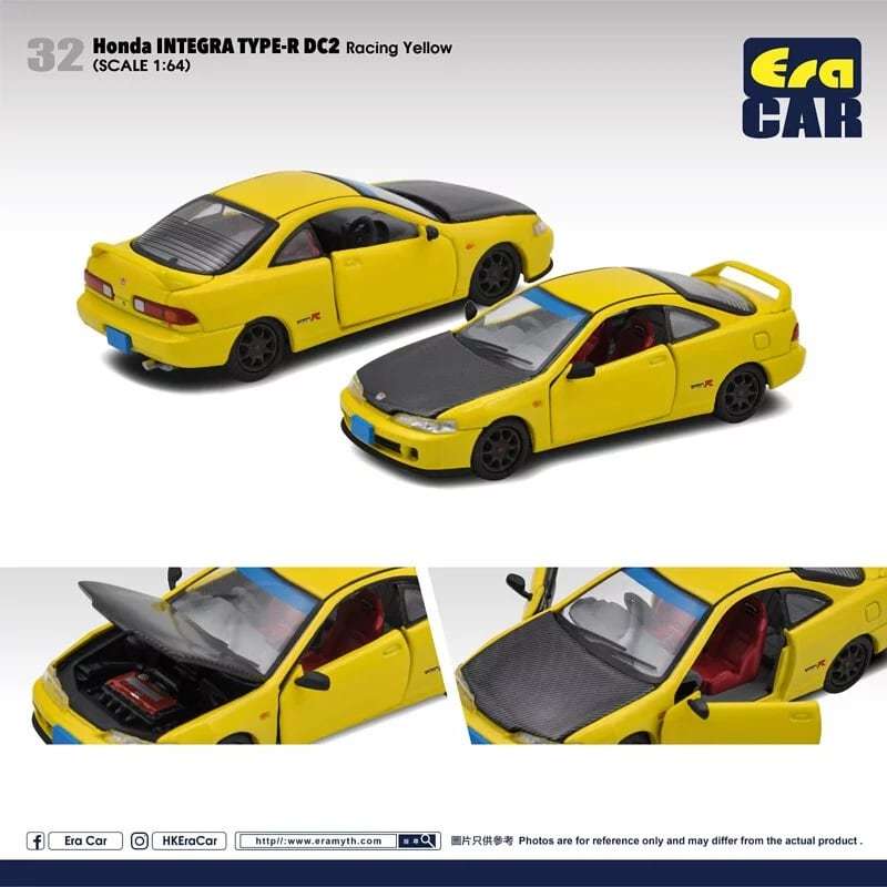 Era Car　ホンダ Integra TYPE R DC2 Yellow ※1/64スケール_画像1