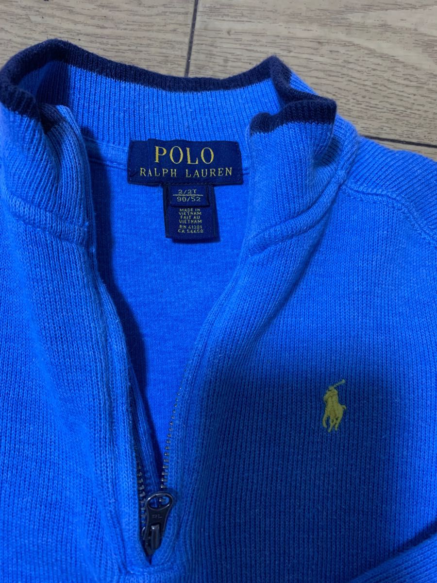 POLO RALPH LAUREN ハーフジップ　トップス　長袖　ニット　水色