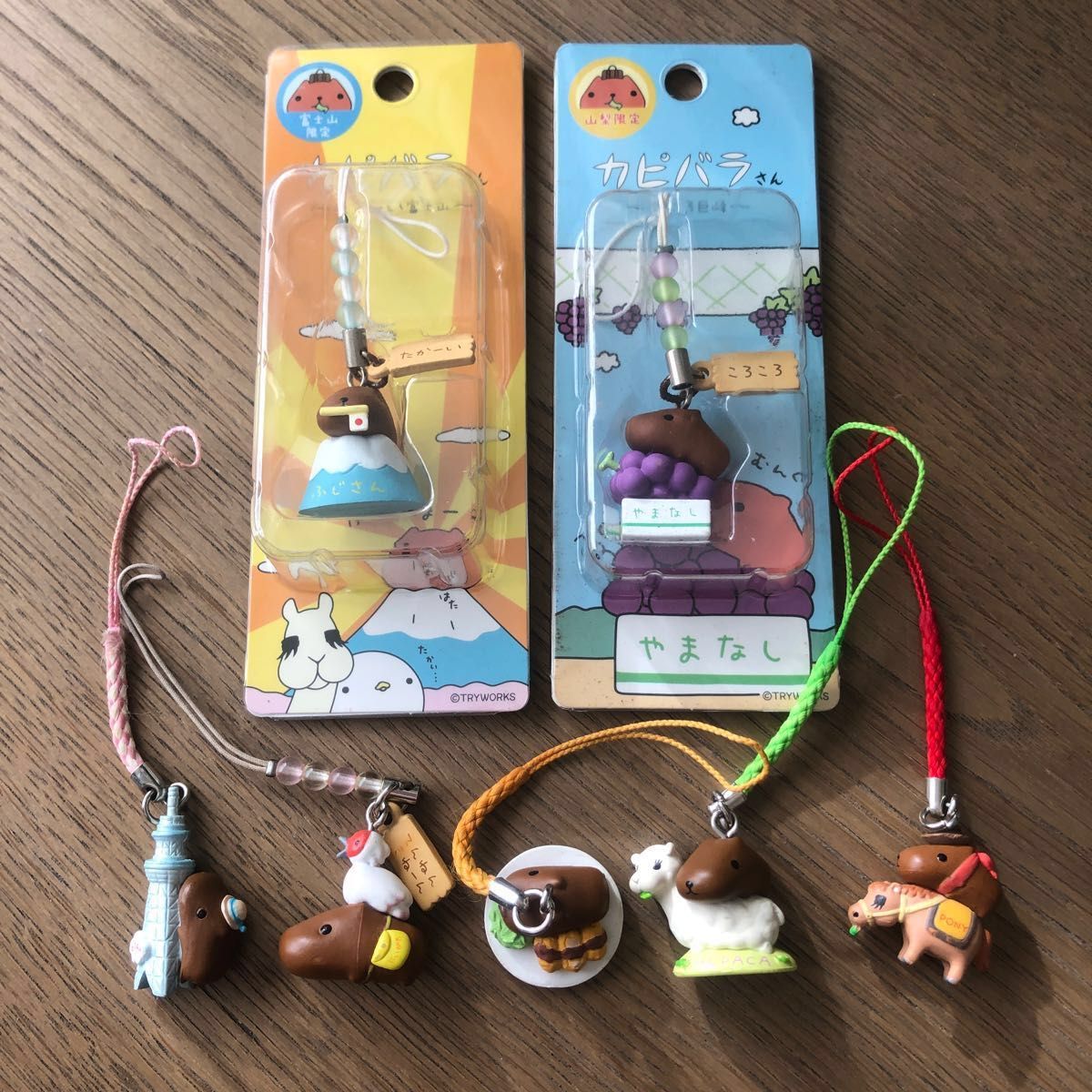 ★カピバラさん★ご当地ストラップ★合計7本セット(新品2+中古5)★根付/ねつけ★