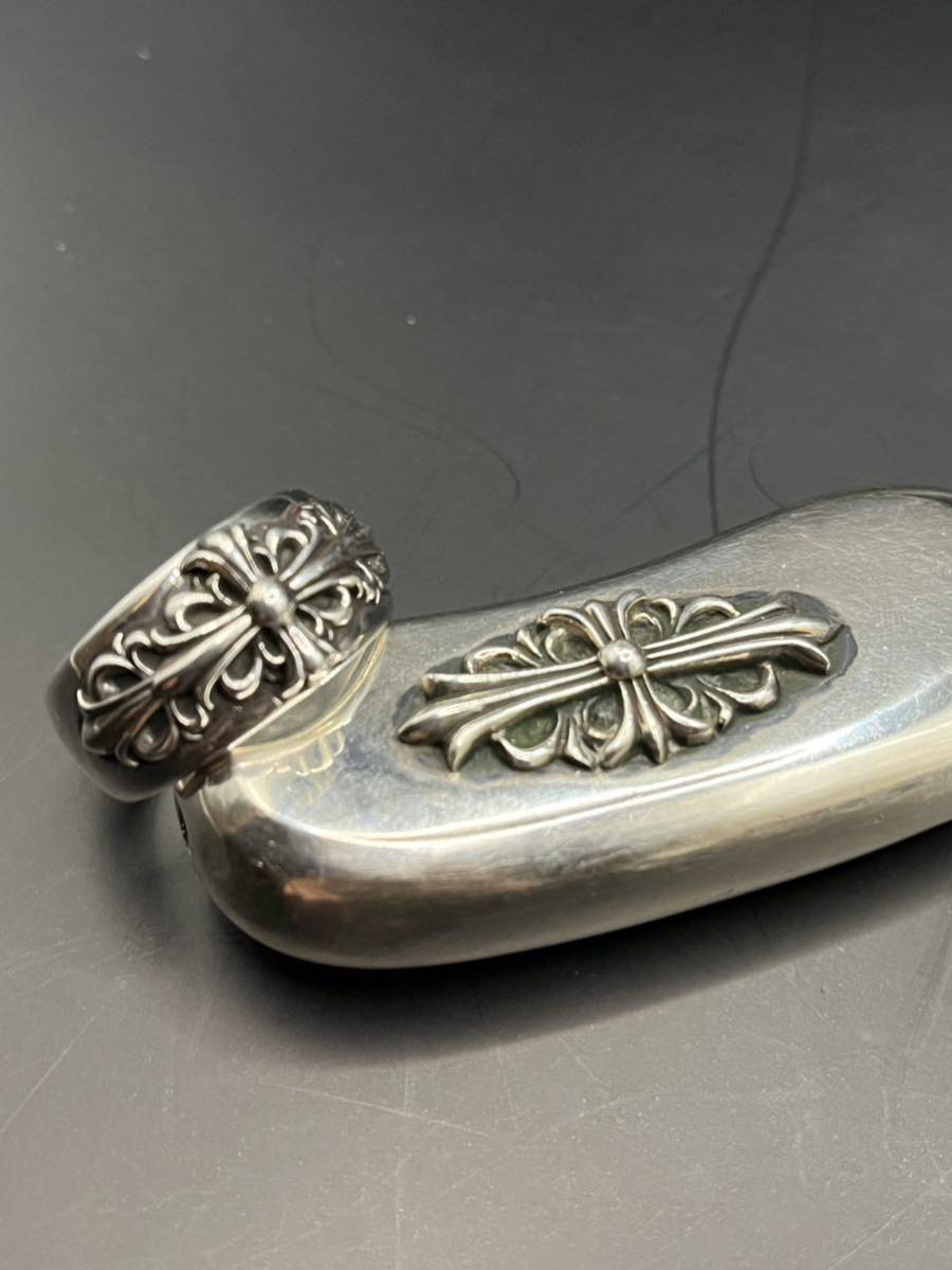 正規美品 CHROME HEARTS ダブルフローラルクロスリング 25号/クロス
