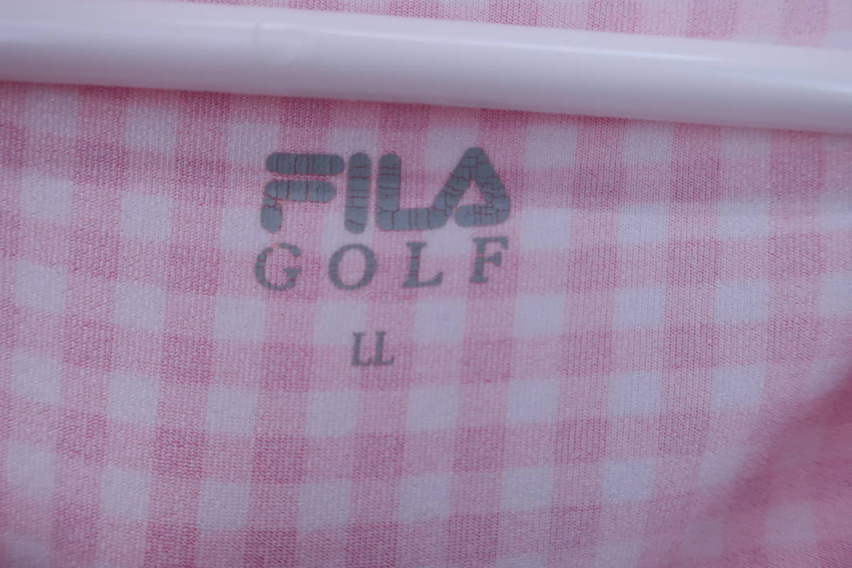 【感謝セール】FILA GOLF(フィラゴルフ) アンダーシャツ ピンクチェック柄 レディース LL ゴルフウェア 2301-0310 中古_画像2