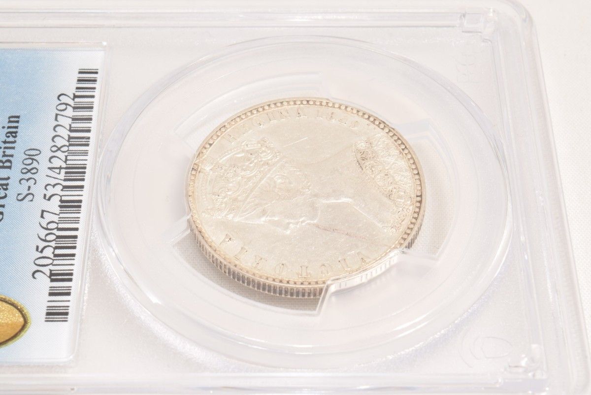 希少】ゴッドレスフローリン銀貨 PCGS AU53 英国 イギリス