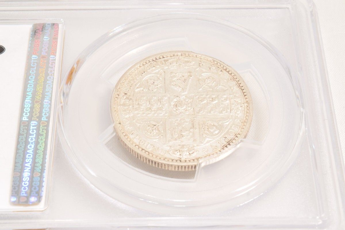 希少】ゴッドレスフローリン銀貨 PCGS AU53 英国 イギリス