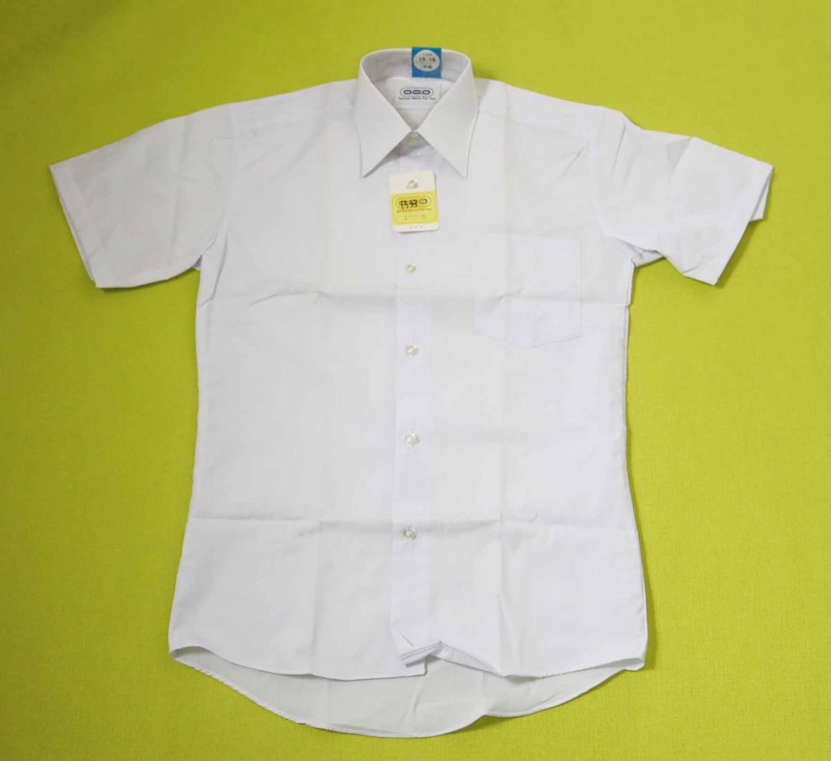 1534-15　スクールシャツ　半袖Yシャツ　学生シャツ　白　160㎝　OGO　わけあり　新古品　長期保管品　_画像1