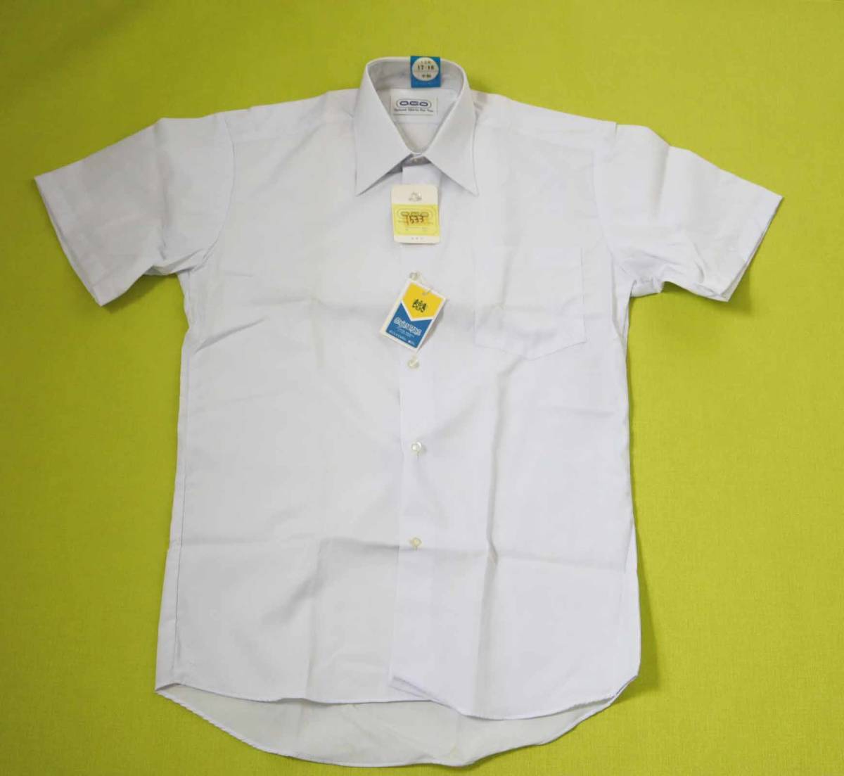 1534-17A スクールシャツ 半袖Yシャツ 学生シャツ 白 165㎝ OGO わけあり 新古品 長期保管品 の画像1