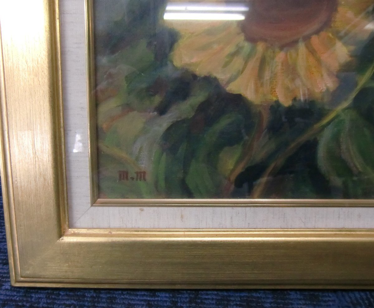 ① picture oil painting sunflower autograph equipped oil painting F6 campus [ke402]