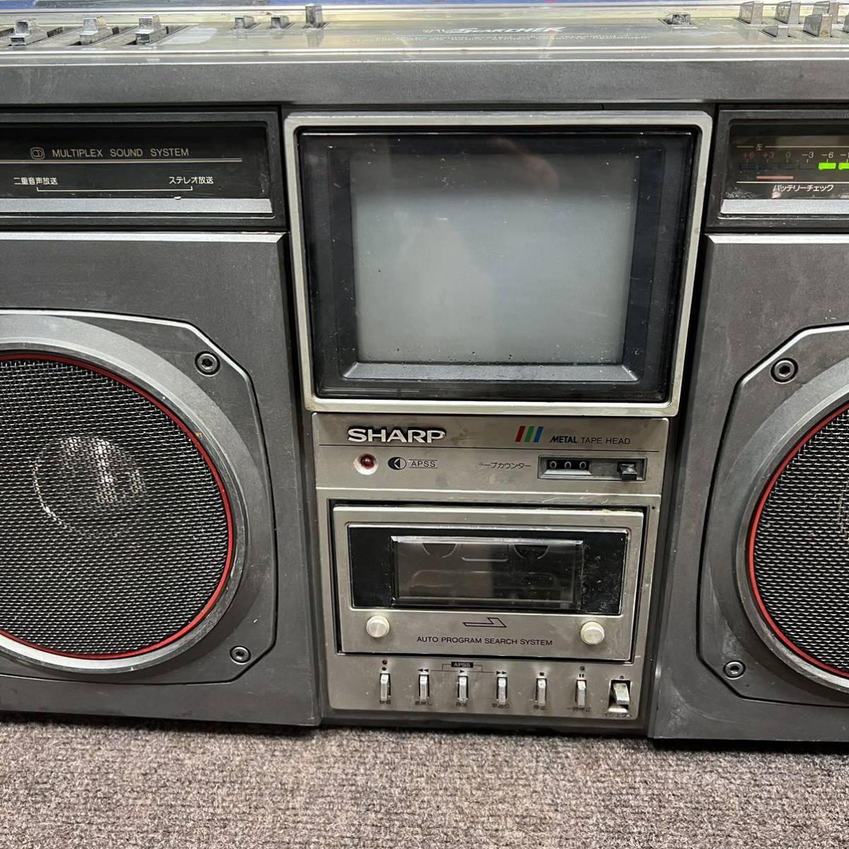 DI3033a)通電、ラジオOK SHARP CT-6001K ラジオ・カセット・カラー