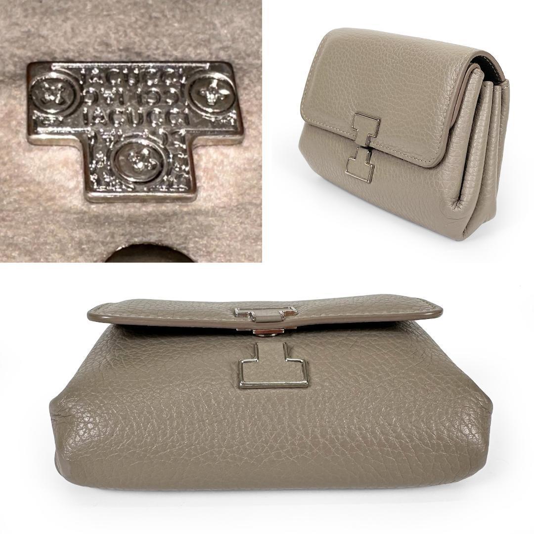 美品★イアクッチ アバウォレット コインケース 小銭入れ グレー ロゴ ミニ財布 IACUCCI AVA レディース ロゴ金具 レザー 本革 美品★イアクッチ アバウォレット コインケース 小銭入れ グレー ロゴ ミニ財布 IACUCCI AVA レディース ロゴ金具 レザー 本革