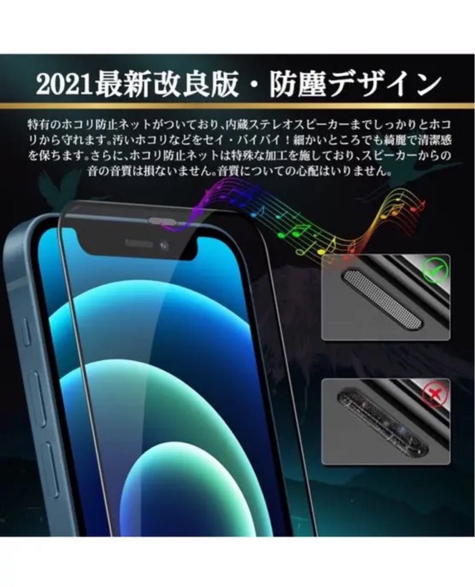 iPhone12 / 12Pro ガラスフィルム （2枚入り ）防塵網付き -21#