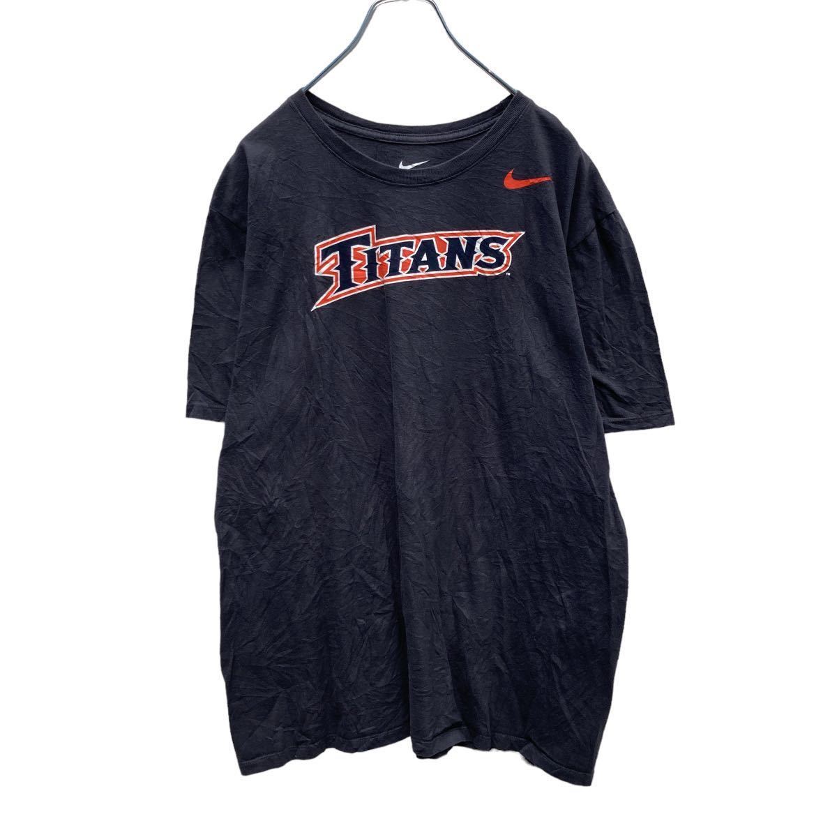 NIKE 半袖 プリント Tシャツ XL グレー オレンジ ナイキ ロゴ タイタンズ スポーツ ビッグサイズ 古着卸 アメリカ仕入 a505-5657_画像1