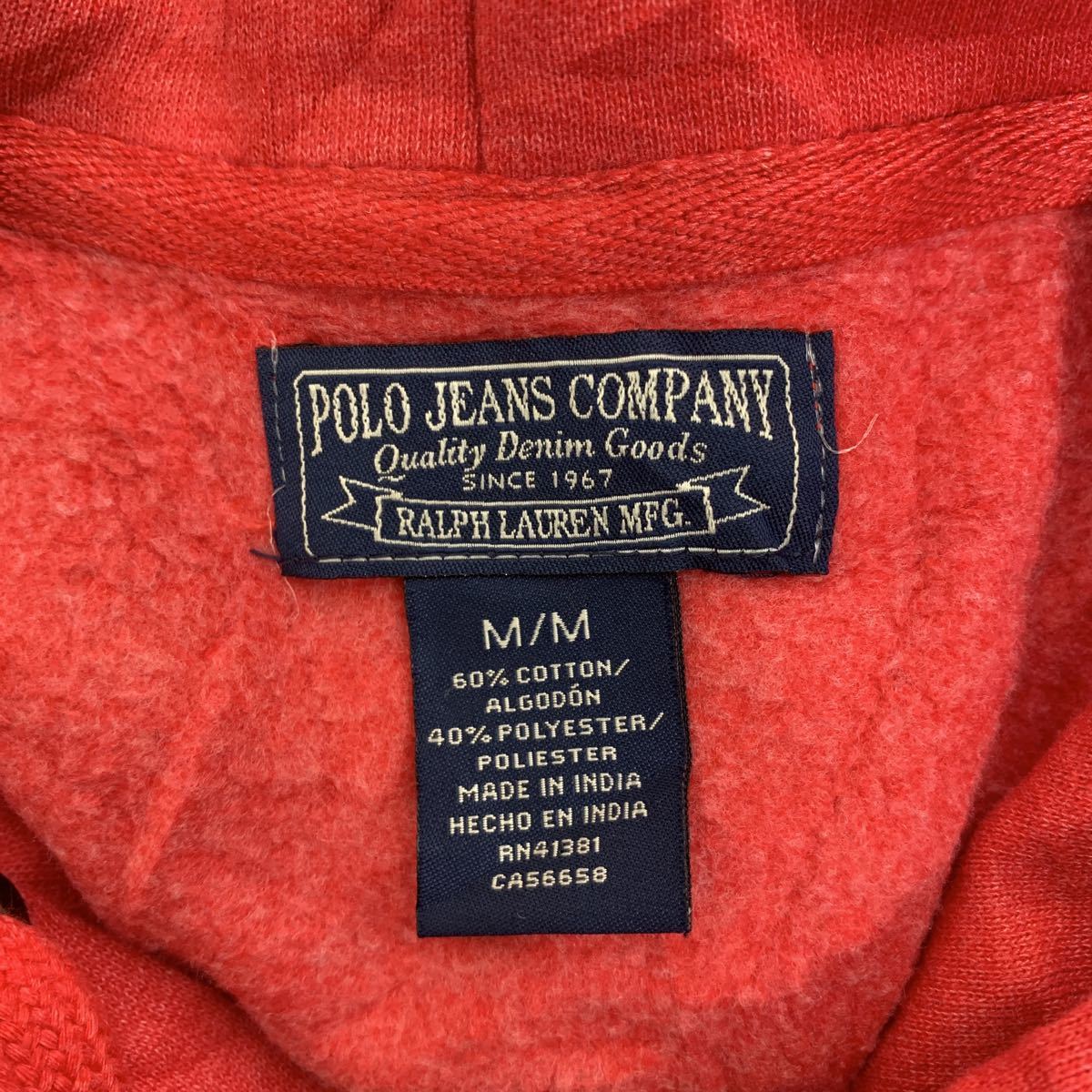 POLO JEANS ジップアップ スウェット パーカー ウィメンズ M オレンジ ポロ ラルフローレン 古着卸 アメリカ仕入れ a404-5558_画像8