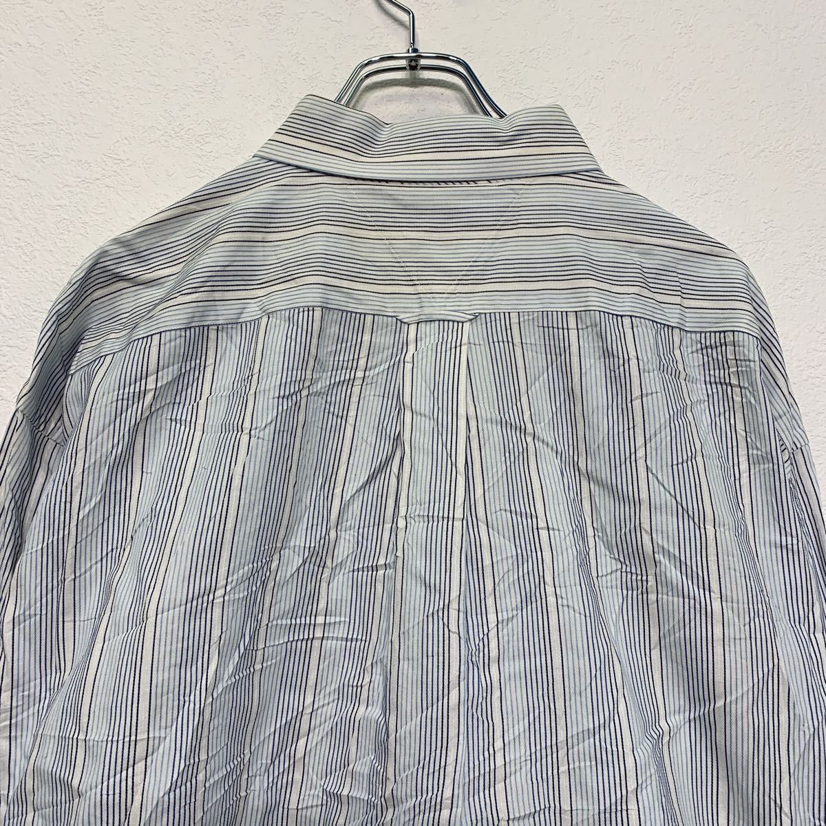 TOMMY HILFIGER 長袖 ストライプ シャツ 2XL ホワイト ブルー トミーヒルフィガー ビッグサイズ 古着卸 アメリカ仕入 a505-5733_画像6